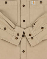 Vintage Carhartt Camel Relaxed Fit Long Sleeve Workwear Shirt - S