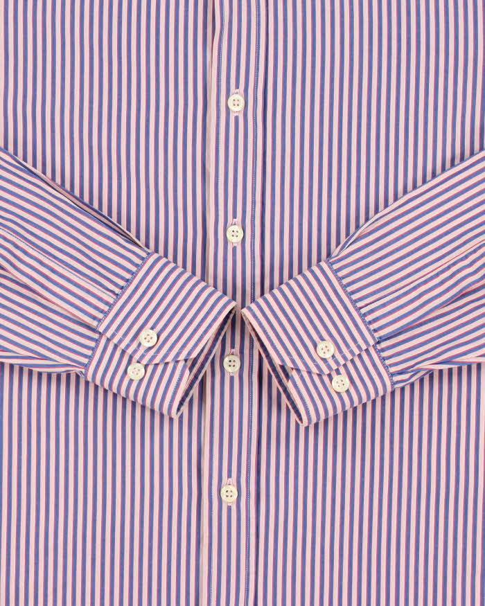 Vintage 1990s Emporio Armani Striped Long Sleeve Shirt - M