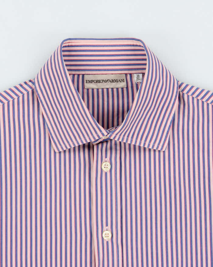 Vintage 1990s Emporio Armani Striped Long Sleeve Shirt - M