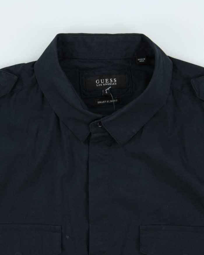 Vintage Y2K 00s Guess Smart Slim Fit Epaulette Long Sleeve Shirt - L
