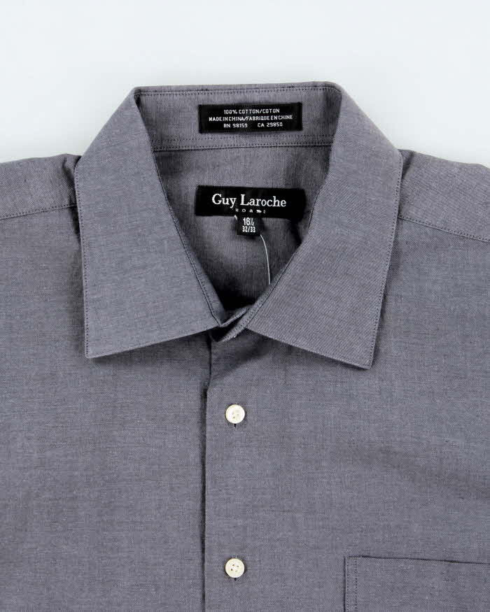 Vintage 1990s Guy Laroche Chambray Long Sleeve Shirt - L