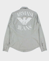 Vintage Y2K 00s Armani Jeans Spell Out Long Sleeve Wokwear Shirt - M