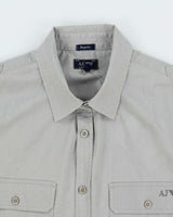 Vintage Y2K 00s Armani Jeans Spell Out Long Sleeve Wokwear Shirt - M