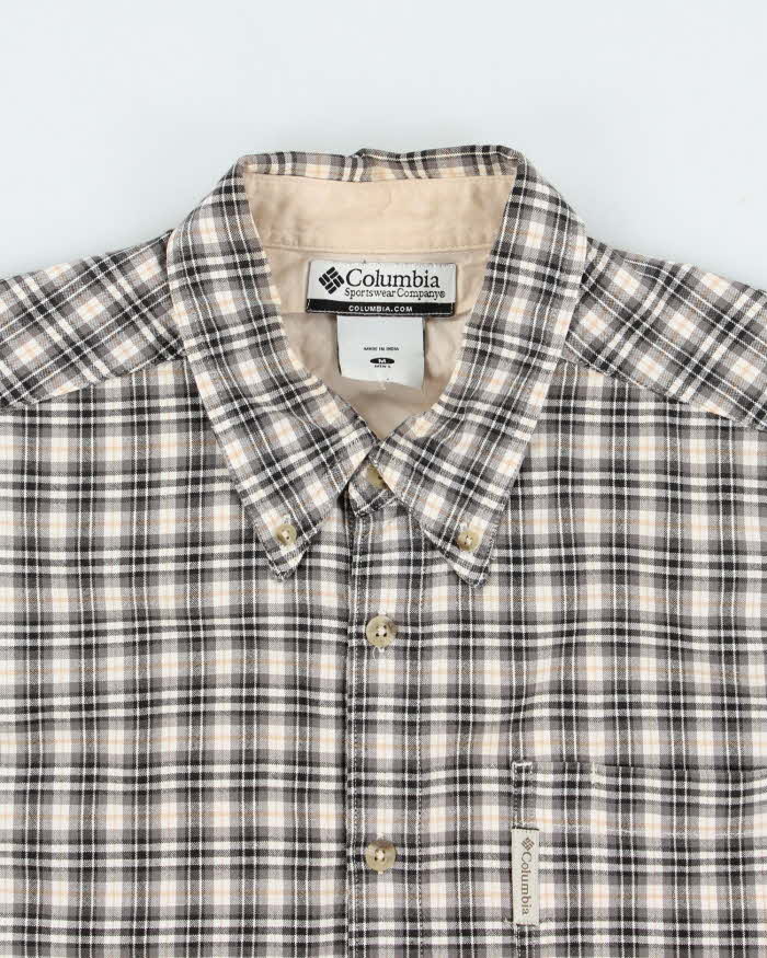 Vintage 90s Columbia Check Long Sleeve Shirt - M