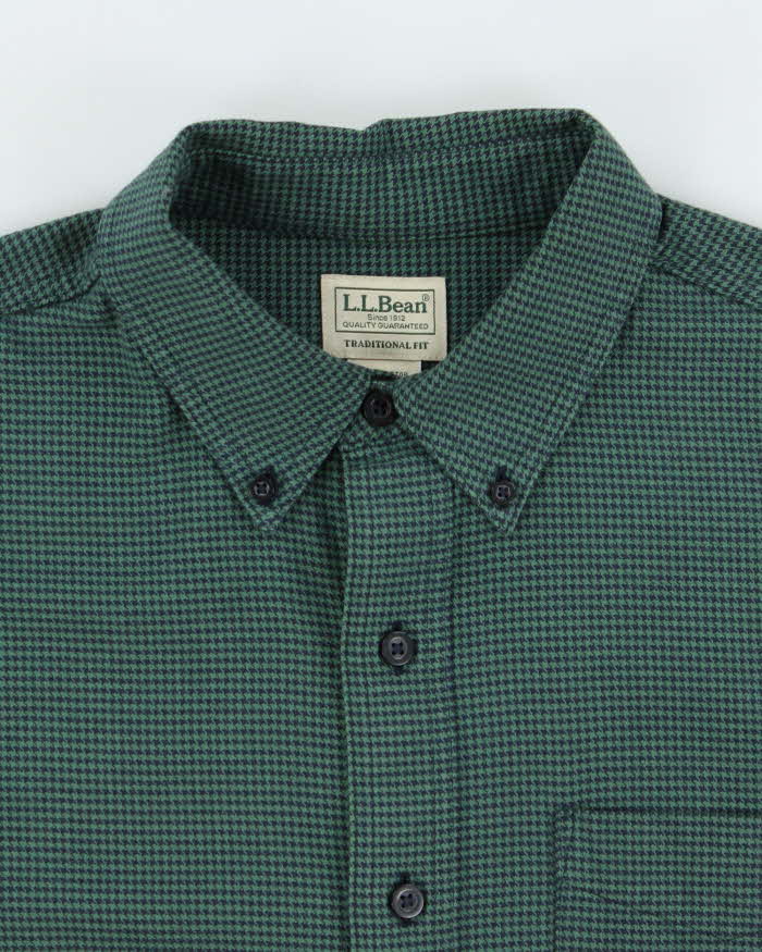 Vintage L.L. Bean Dogtooth Flannel Shirt - L