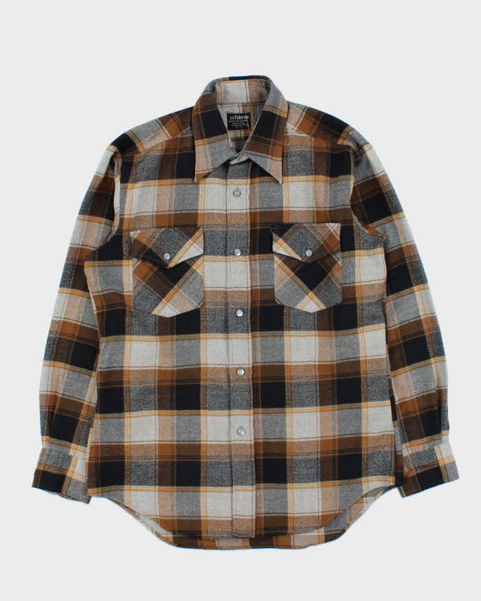 Vintage 1970s Palermo Plaid Flannel Long Sleeve Shirt - M