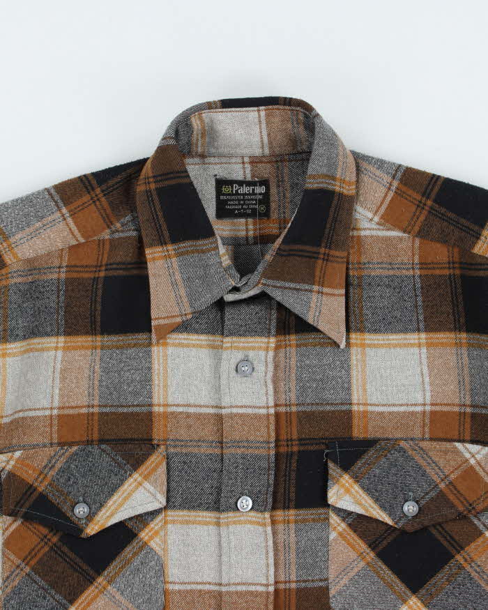Vintage 1970s Palermo Plaid Flannel Long Sleeve Shirt - M