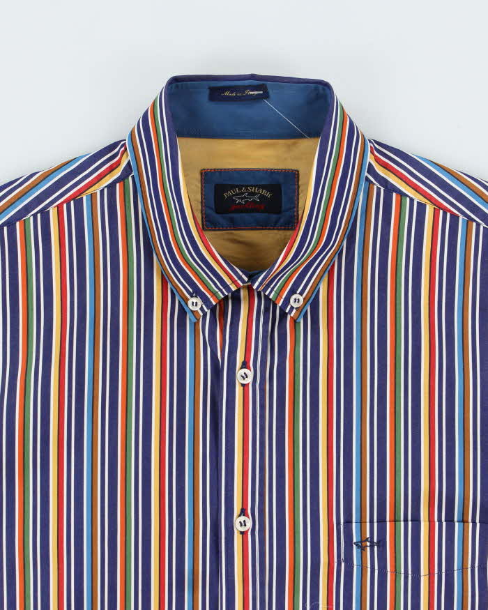 Vintage 00s Paul & Shark Striped Long Sleeve Shirt - L