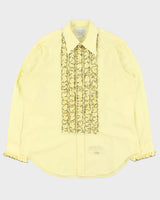 Vintage 1970s Arrow Ruffle Long Sleeve Dress Shirt - L