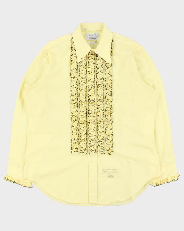 Vintage 1970s Arrow Ruffle Long Sleeve Dress Shirt - L