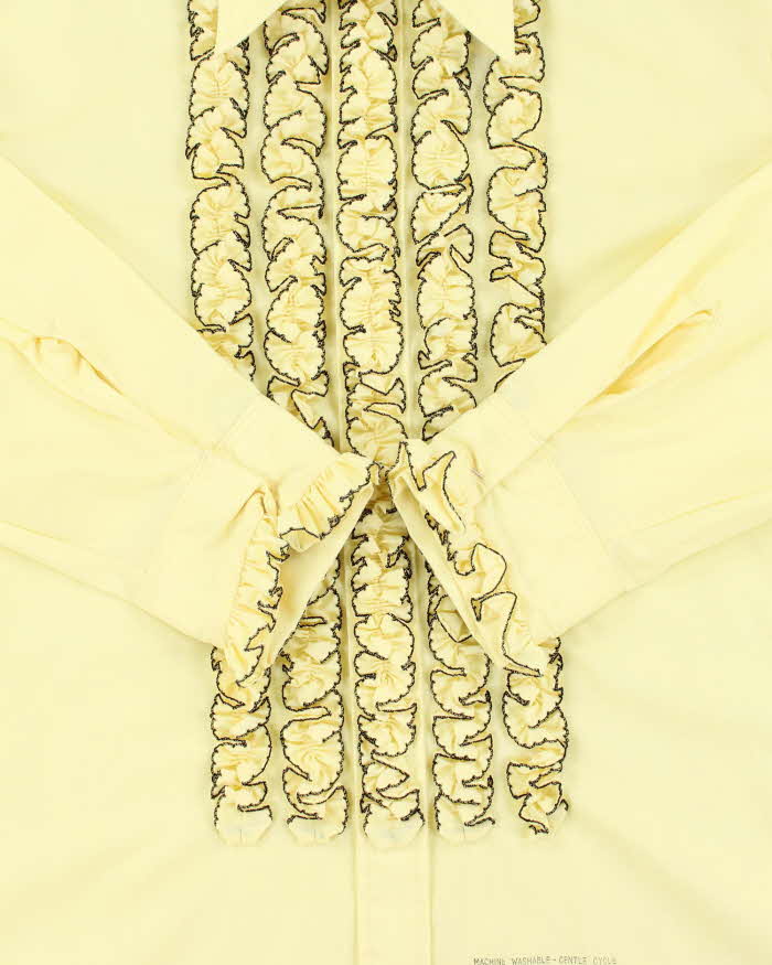 Vintage 1970s Arrow Ruffle Long Sleeve Dress Shirt - L