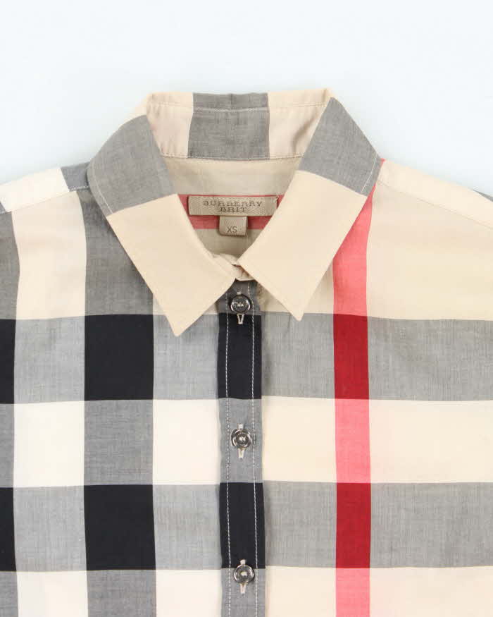 Vintage Y2K 00s Burberry Brit Big Novacheck Long Sleeve Shirt - XS