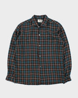 Vintage 1970s Tulane Plaid Flannel Long Sleeve Shirt - L