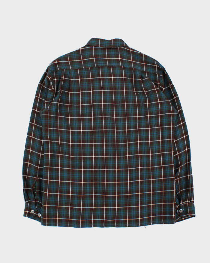 Vintage 1970s Tulane Plaid Flannel Long Sleeve Shirt - L