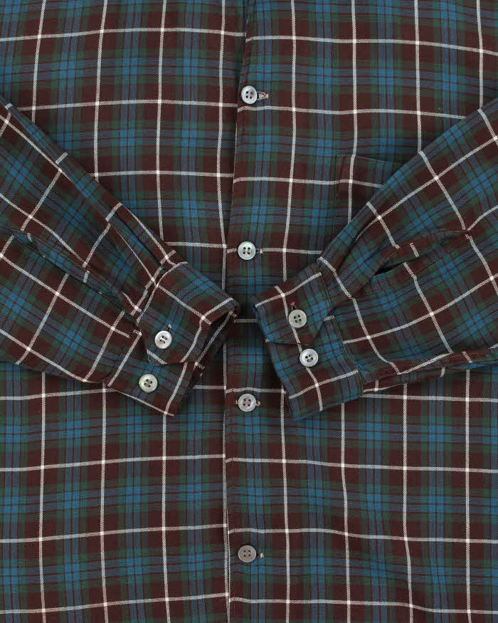 Vintage 1970s Tulane Plaid Flannel Long Sleeve Shirt - L