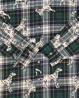 Vintage 1990s Boston Prepatory Co. Tartan Dalmatian Long Sleeve Flannel Shirt - M