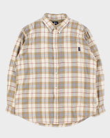 Vintage 1990s Stussy Plaid Long Sleeve Flannel Shirt - XL