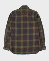 Tom Ford Plaid Cotton Western Long Sleeve Flannel Shirt - M