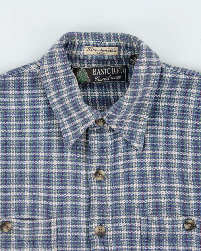 Vintage 90s Basic Red Flannel Shirt - XL