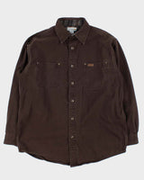 Vintage Carhartt Flannel Lined Heavyweight Workwear Over Shirt - L