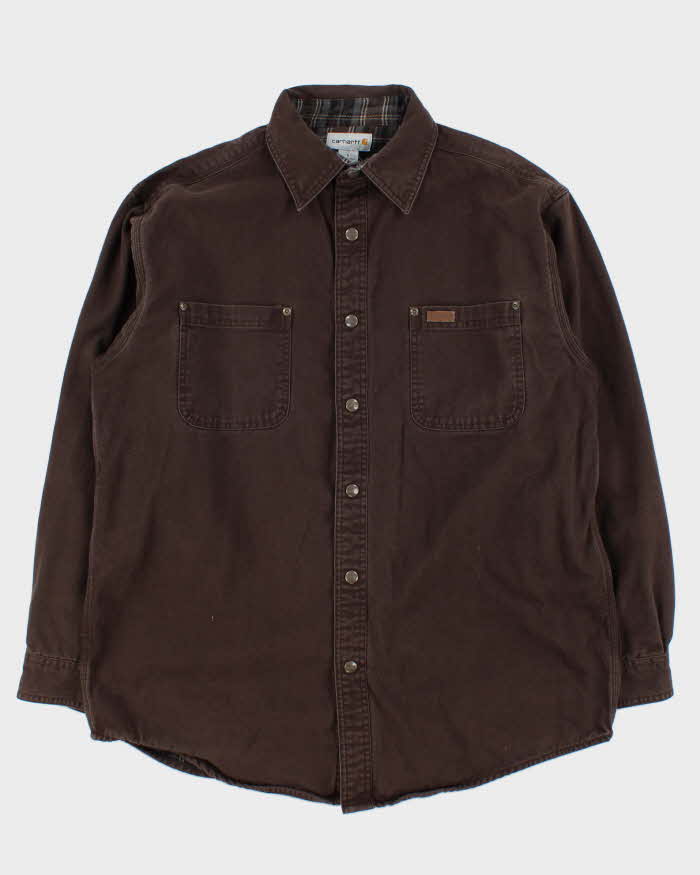 Vintage Carhartt Flannel Lined Heavyweight Workwear Over Shirt - L