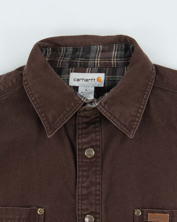 Vintage Carhartt Flannel Lined Heavyweight Workwear Over Shirt - L