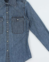 Vintage Y2K 00s Lauren Ralph Lauren Long Sleeve Denim Shirt - S