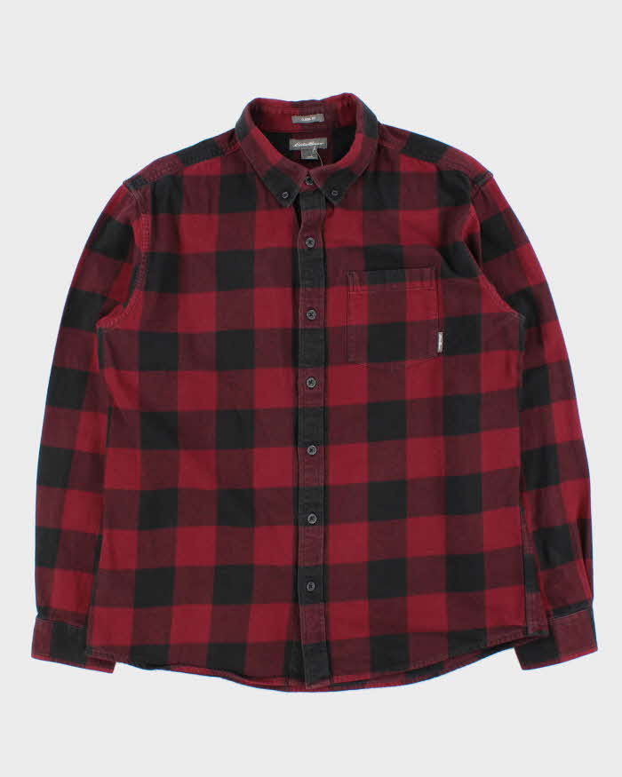 Vintage Eddie Bauer Buffalo Plaid Classic Fit Long Sleeve Flannel Shirt - L