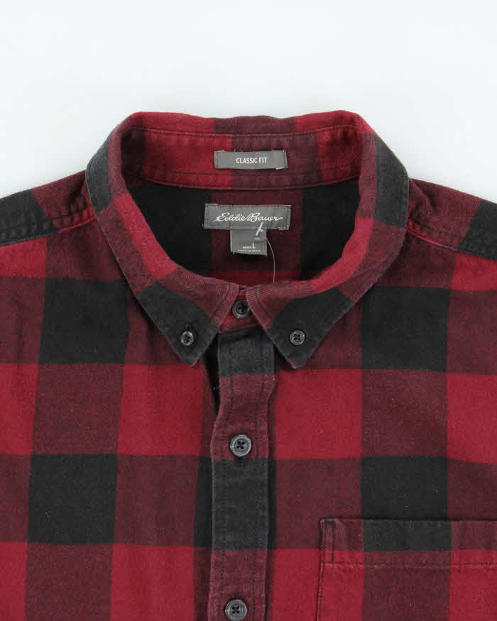 Vintage Eddie Bauer Buffalo Plaid Classic Fit Long Sleeve Flannel Shirt - L