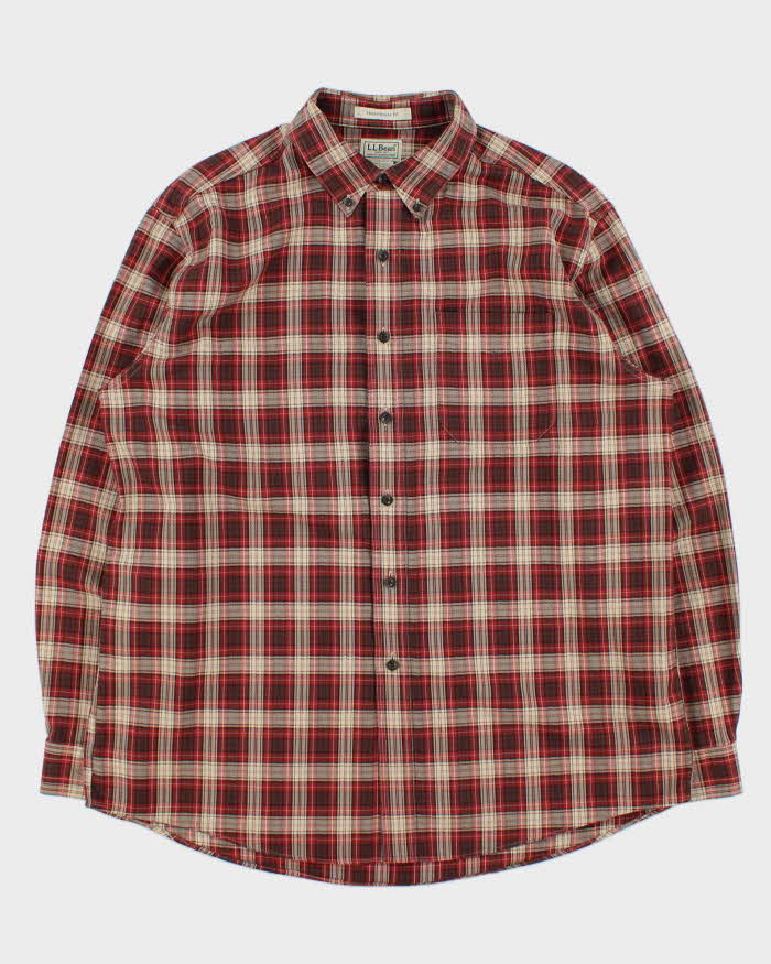 Vintage L.L.Bean Plaid Traditional Fit Long Sleeve Flannel Shirt - L