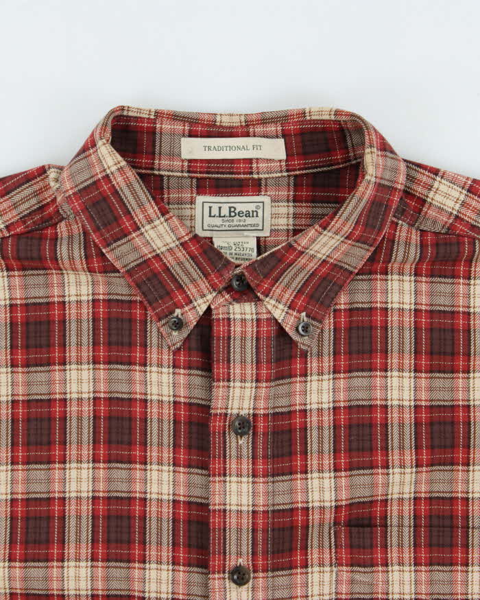 Vintage L.L.Bean Plaid Traditional Fit Long Sleeve Flannel Shirt - L