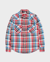 Vintage Y2K 00s Lee Japan Western Plaid Snap Button Long Sleeve Flannel Shirt - M