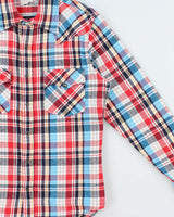 Vintage Y2K 00s Lee Japan Western Plaid Snap Button Long Sleeve Flannel Shirt - M
