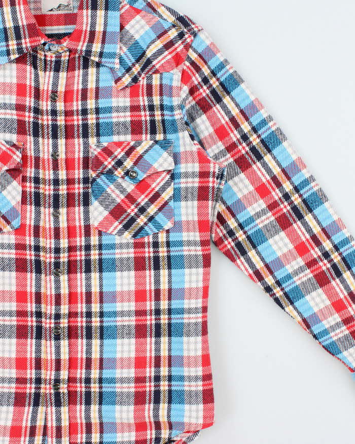 Vintage Y2K 00s Lee Japan Western Plaid Snap Button Long Sleeve Flannel Shirt - M