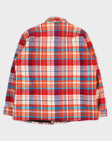 Vintage 1980s Saddle King Quilt Lined Western Snap Button Long Sleeve Flannel Shirt - L