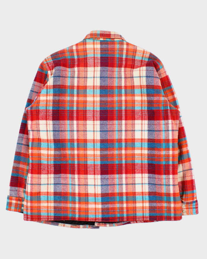 Vintage 1980s Saddle King Quilt Lined Western Snap Button Long Sleeve Flannel Shirt - L