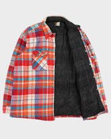 Vintage 1980s Saddle King Quilt Lined Western Snap Button Long Sleeve Flannel Shirt - L