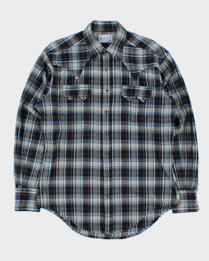 Vintage 1990s Rockmount Made In USA Western Snap Button Long Sleeve Flannel Shirt - L