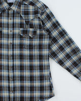 Vintage 1990s Rockmount Made In USA Western Snap Button Long Sleeve Flannel Shirt - L