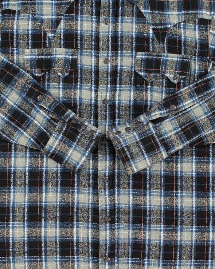 Vintage 1990s Rockmount Made In USA Western Snap Button Long Sleeve Flannel Shirt - L