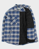 FW2019 Off-White Quilt Lined Heavyweight Oversized Plaid Snap Button Flannel Over Shirt - M