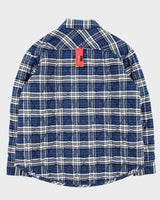 FW2019 Off-White Quilt Lined Heavyweight Oversized Plaid Snap Button Flannel Over Shirt - M