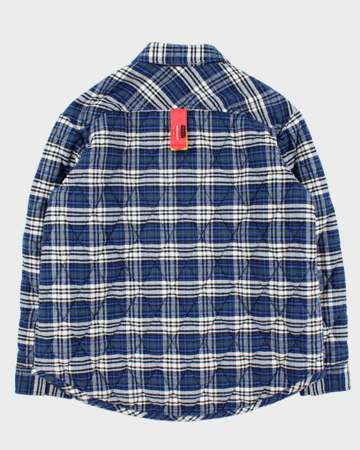 FW2019 Off-White Quilt Lined Heavyweight Oversized Plaid Snap Button Flannel Over Shirt - M