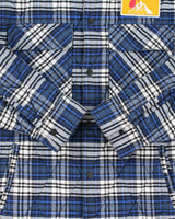 FW2019 Off-White Quilt Lined Heavyweight Oversized Plaid Snap Button Flannel Over Shirt - M