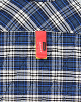 FW2019 Off-White Quilt Lined Heavyweight Oversized Plaid Snap Button Flannel Over Shirt - M
