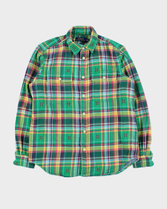 Vintage Polo Ralph Lauren Plaid Navajo Heavyweight Long Sleeve Flannel Shirt - M