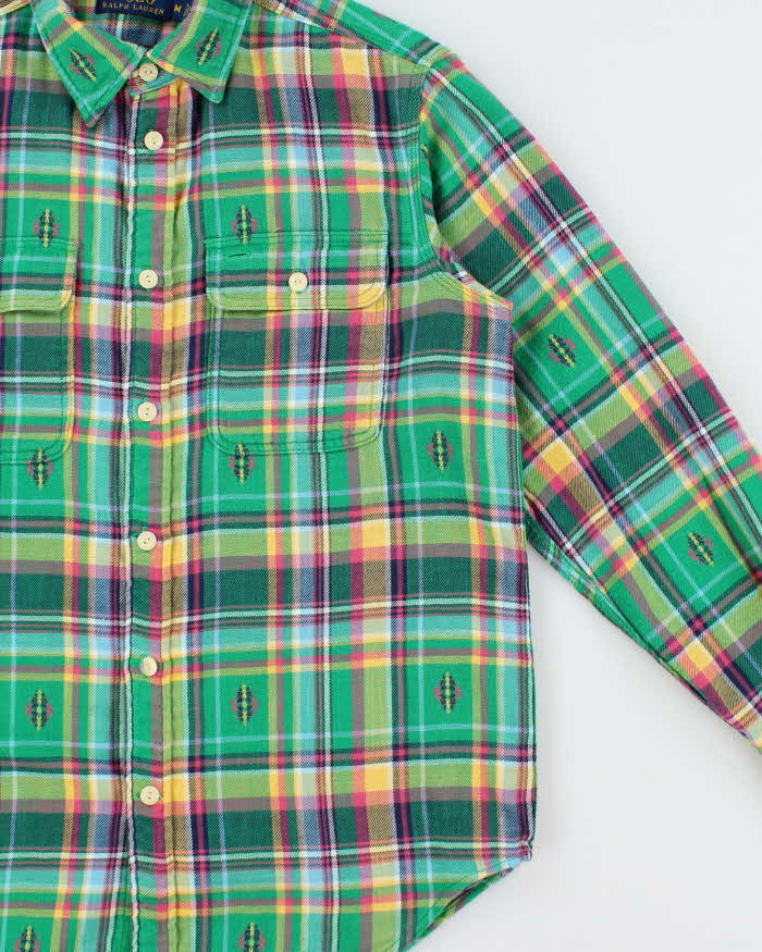 Vintage Polo Ralph Lauren Plaid Navajo Heavyweight Long Sleeve Flannel Shirt - M