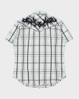 Vintage Y2K 00s Guess Check Embroidered Short Sleeve Shirt - L