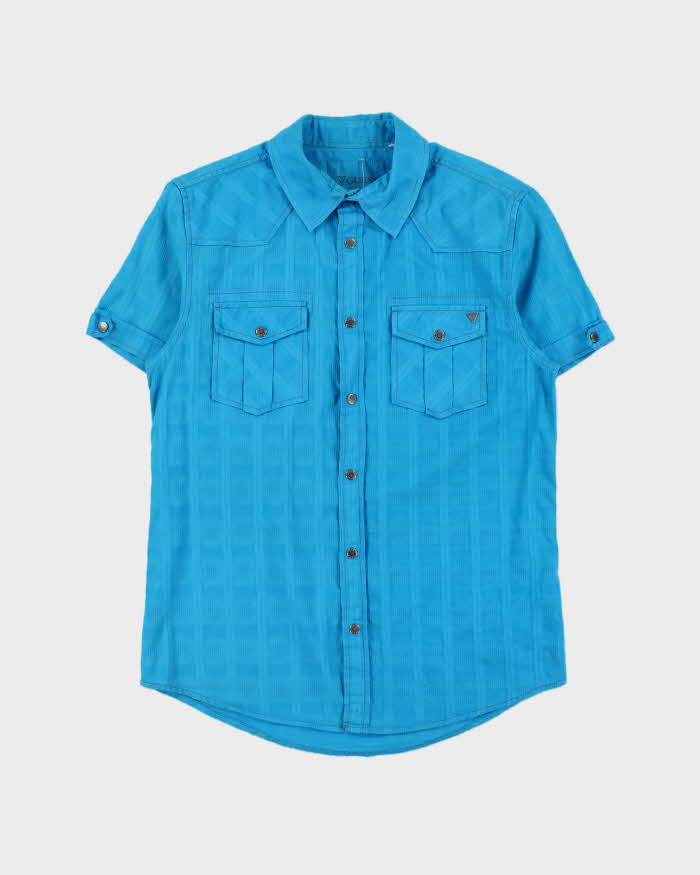 Vintage Y2K 00s Guess Snap Button Short Sleeve Shirt - S