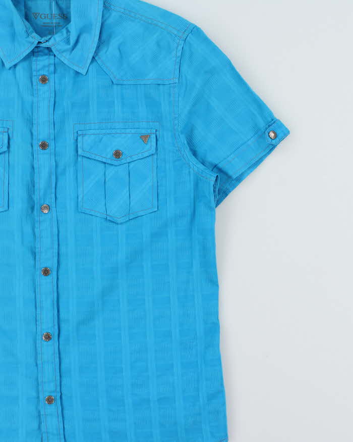 Vintage Y2K 00s Guess Snap Button Short Sleeve Shirt - S